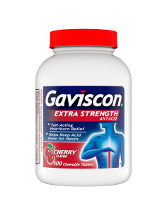Gaviscon Tabletas Masticables Fuerza Extra Sabor Cereza 100 Unidades