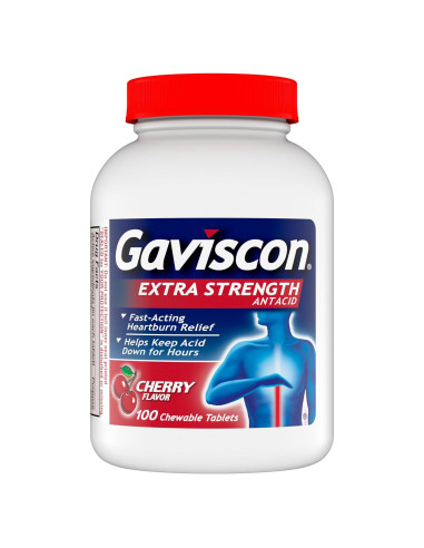 Gaviscon Tabletas Masticables Fuerza Extra Sabor Cereza 100 Unidades