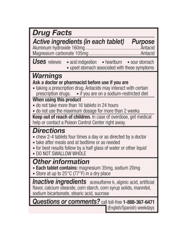 Gaviscon Tabletas Masticables Fuerza Extra Sabor Cereza 100 Unidades