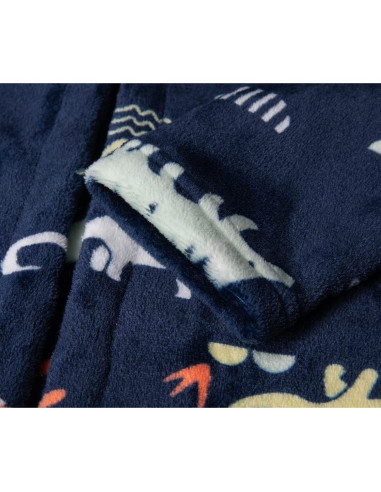 Bata de Baño para Niñas Cartoon Dinodaur con Capucha 2-3T