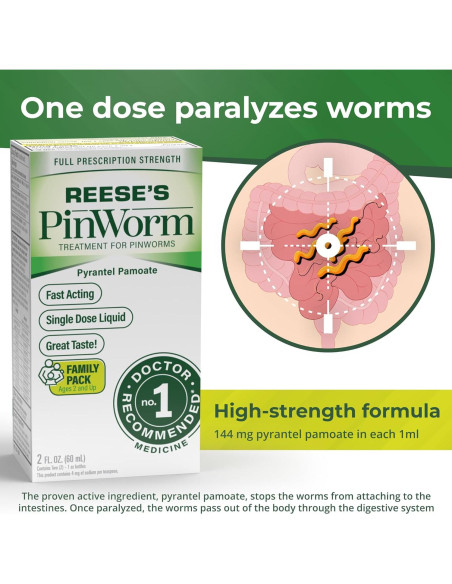 Medicamento Líquido para Oxiuros Reese's 29.57 mL Sabor Plátano