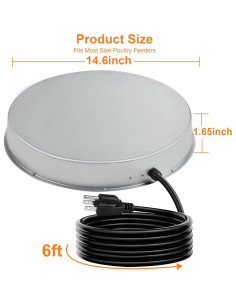 Calentador de Agua para Pollos Zoblise 28 cm 125W Anticongelante 2