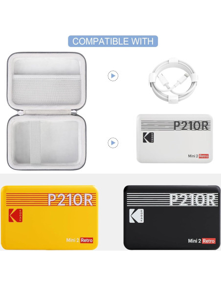 Funda Dura para Impresora Kodak Mini 2 Retro 4PASS Gris