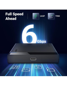Carcasa Externa UGREEN 2.5" USB C 3.1 SATA III 6Gbps para HDD/SSD 2