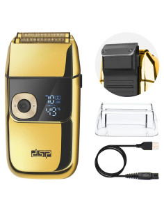 Afeitadora Eléctrica DSP 2 en 1 Oro con Pantalla LED