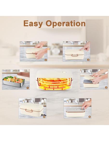 Caja de Almuerzo Eléctrica GAOCO 1L Calentador Portátil