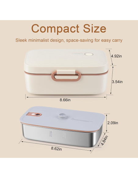 Caja de Almuerzo Eléctrica GAOCO 1L Calentador Portátil