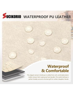 Bolsa Tote SUCIKORIO para Laptop 17.3" Cuero PU Gris 2