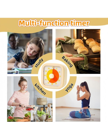 Temporizador Visual SHUTKMVCW 60 Minutos Amarillo Crema