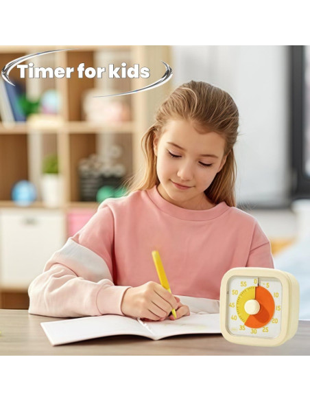 Temporizador Visual SHUTKMVCW 60 Minutos Amarillo Crema