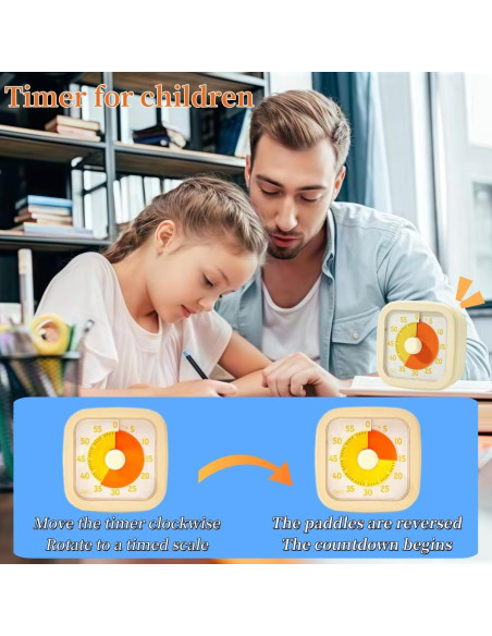 Temporizador Visual SHUTKMVCW 60 Minutos Amarillo Crema