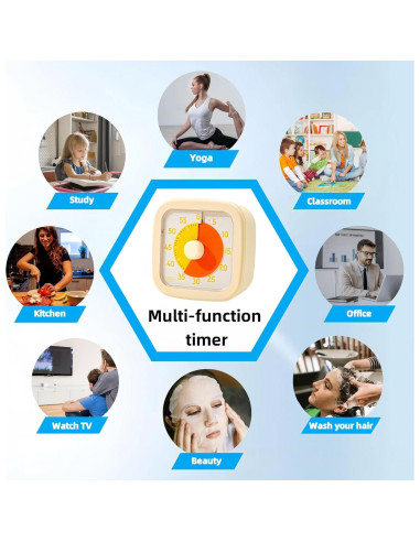 Temporizador Visual SHUTKMVCW 60 Minutos Amarillo Crema