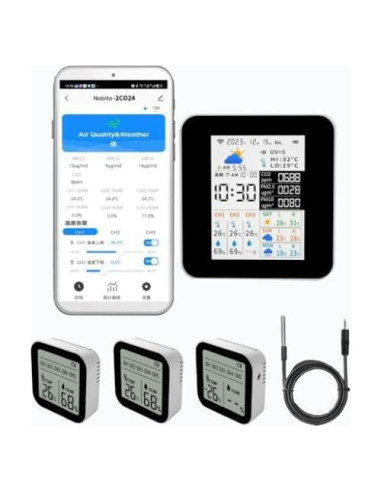 Monitor de Calidad del Aire WiFi Nobito con 3 Sensores