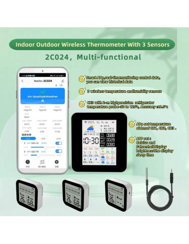 Monitor de Calidad del Aire WiFi Nobito con 3 Sensores