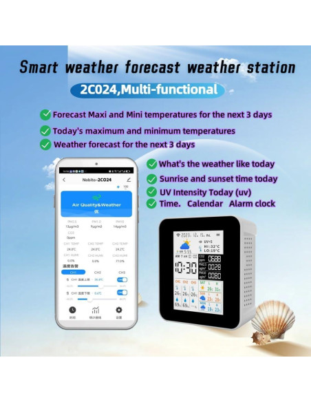 Monitor de Calidad del Aire WiFi Nobito con 3 Sensores