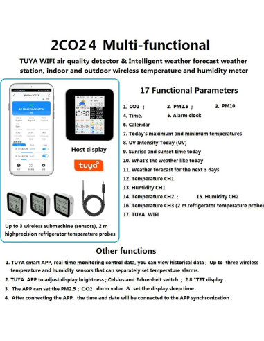 Monitor de Calidad del Aire WiFi Nobito con 3 Sensores