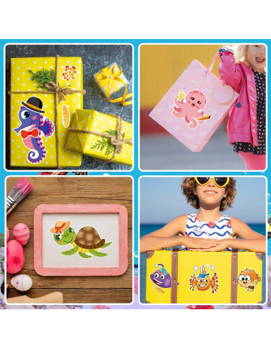 24 Stickers de Animales Marinos DUJAA para Niños Creativos