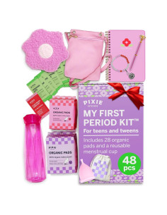 Kit Menstrual para Niñas Pixie Cup - Copa y Compresas Orgánicas