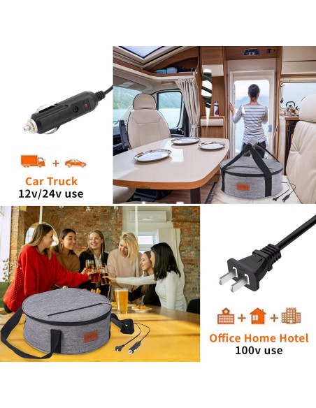 Transportador de Comida Caliente Uoxfill 13.25L Aislado 12V/24V/110V