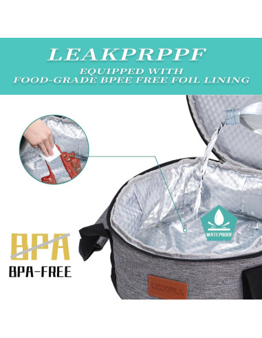 Transportador de Comida Caliente Uoxfill 13.25L Aislado 12V/24V/110V