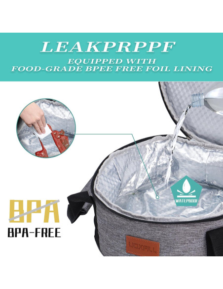 Transportador de Comida Caliente Uoxfill 13.25L Aislado 12V/24V/110V