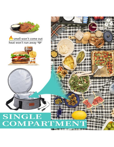 Transportador de Comida Caliente Uoxfill 13.25L Aislado 12V/24V/110V