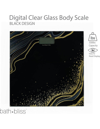 Báscula Digital Bath Bliss de Vidrio Templado 150 kg Negra