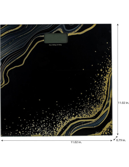 Báscula Digital Bath Bliss de Vidrio Templado 150 kg Negra