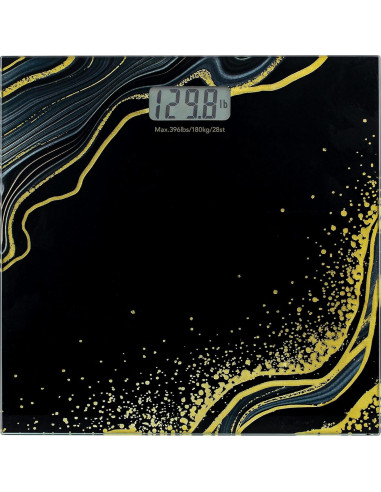 Báscula Digital Bath Bliss de Vidrio Templado 150 kg Negra