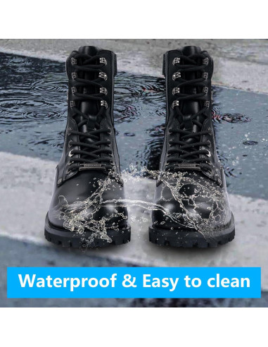 Botas de Combate de Cuero PU para Motocicleta Hombre 4.19cm