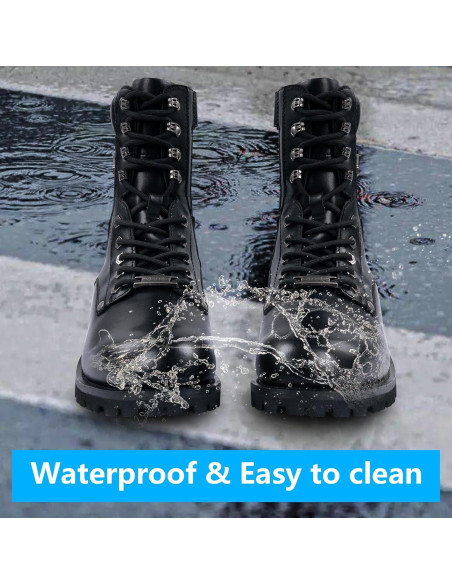 Botas de Combate de Cuero PU para Motocicleta Hombre 4.19cm