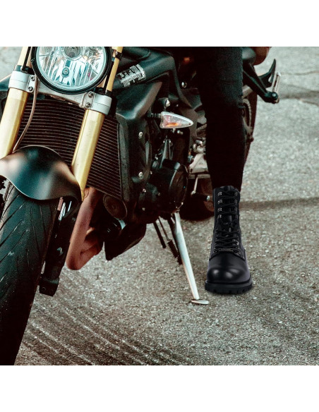 Botas de Combate de Cuero PU para Motocicleta Hombre 4.19cm