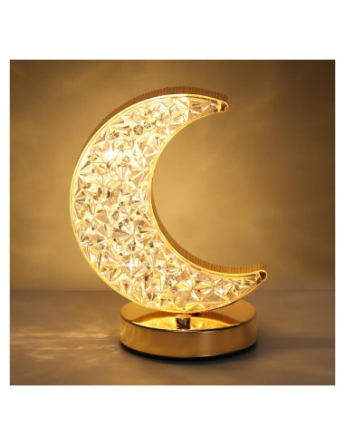 Lámpara de Mesa LED Lewondr Luna Creciente Táctil 3 Colores