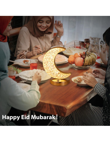 Lámpara de Mesa LED Lewondr Luna Creciente Táctil 3 Colores