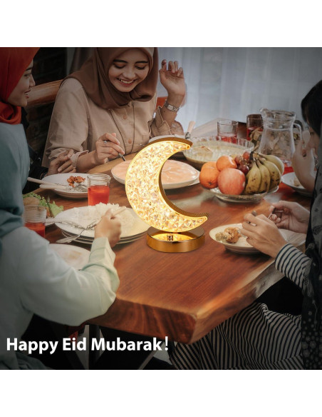 Lámpara de Mesa LED Lewondr Luna Creciente Táctil 3 Colores