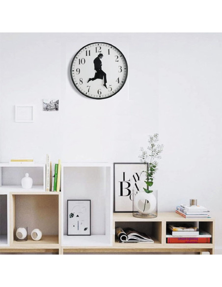 Reloj de Pared TANKRIN Negro Redondo Moderno 25.4 cm