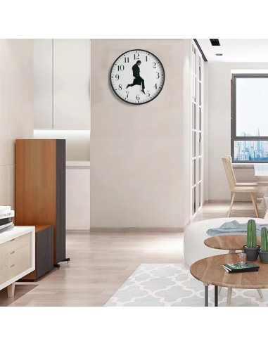 Reloj de Pared TANKRIN Negro Redondo Moderno 25.4 cm