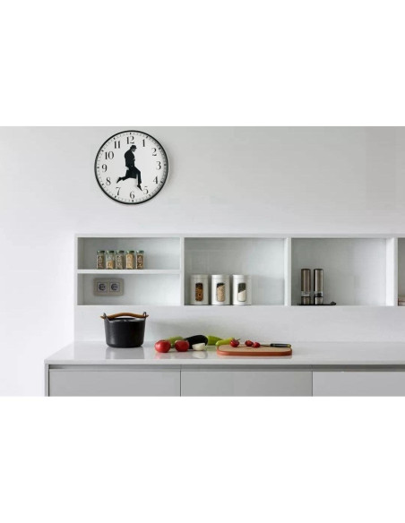 Reloj de Pared TANKRIN Negro Redondo Moderno 25.4 cm