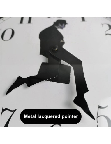 Reloj de Pared TANKRIN Negro Redondo Moderno 25.4 cm