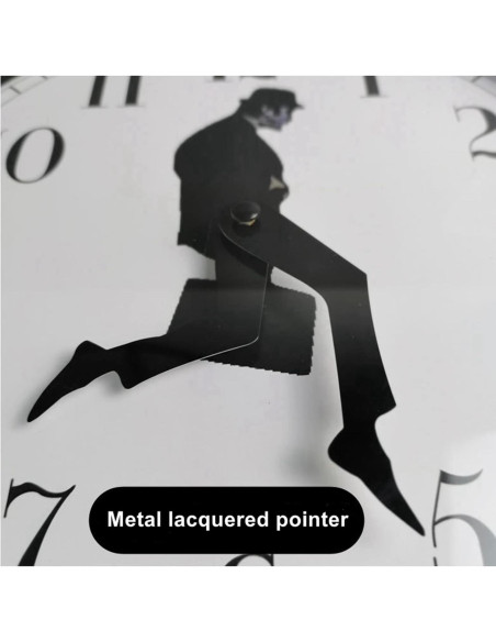 Reloj de Pared TANKRIN Negro Redondo Moderno 25.4 cm