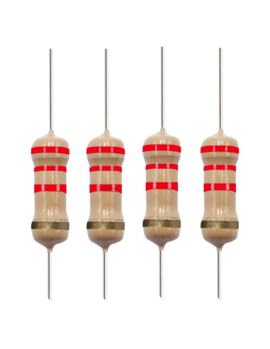 Resistor de Película de Carbono 2.2K Ohm 1/2W - Paquete de 40