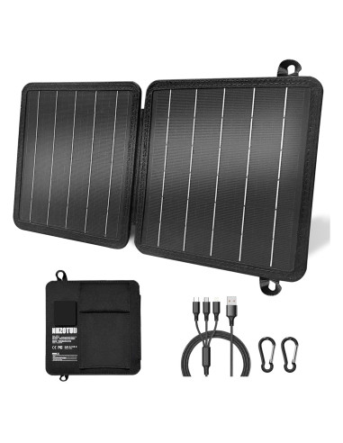 Cargador Solar Portátil NHZOTUD 10W USB-C y USB-A Impermeable