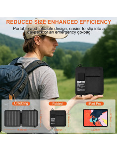 Cargador Solar Portátil NHZOTUD 10W USB-C y USB-A Impermeable 2