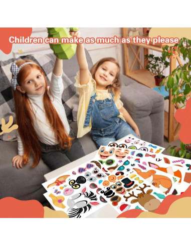 24 Stickers de Animales DUJAA para Crear Caras Divertidas