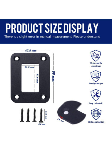 Panel de Interruptor MIIGII 1 Gang Aluminio Impermeable 47x68mm