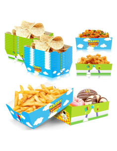 24 Bandejas de Papel Desechables Xustanina para Fiesta Temática