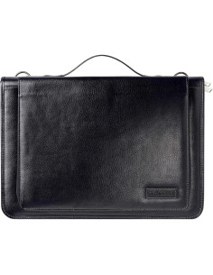 Funda de Mensajero de Cuero Negro Broonel para Laptop 14" 2