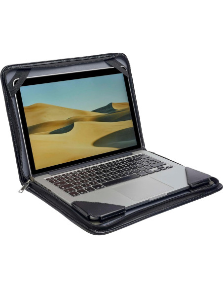 Funda de Mensajero de Cuero Negro Broonel para Laptop 14"