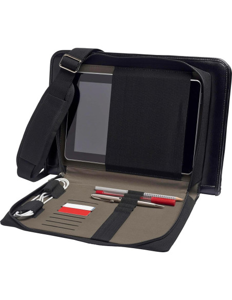 Funda de Mensajero de Cuero Negro Broonel para Laptop 14"