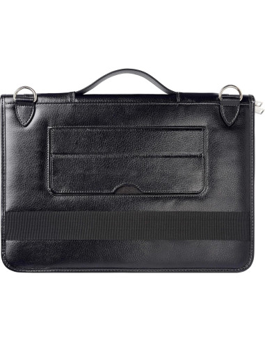 Funda de Mensajero de Cuero Negro Broonel para Laptop 14"